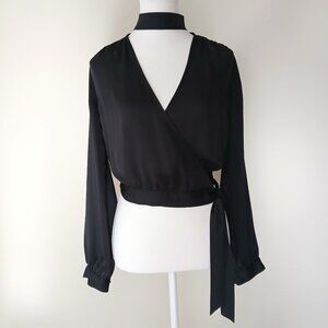 L'Academie Revolve The High Collar Wrap Blouse Size XS